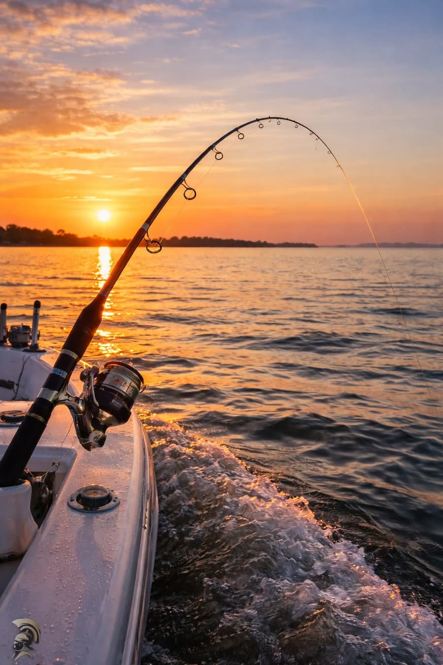 Рыбалка на закате с лодки